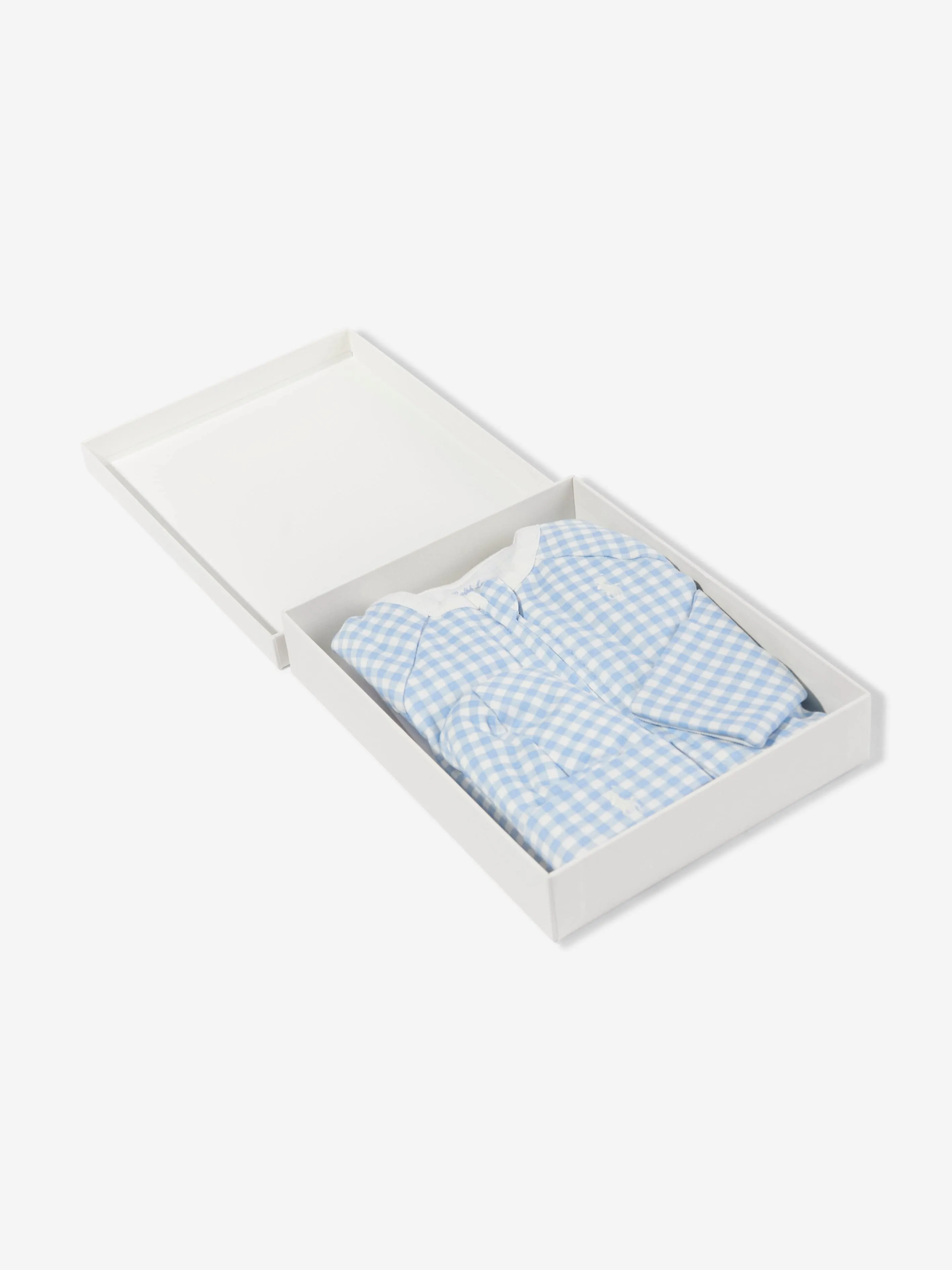 Baby Boys Gingham Babygrow Set in Blue