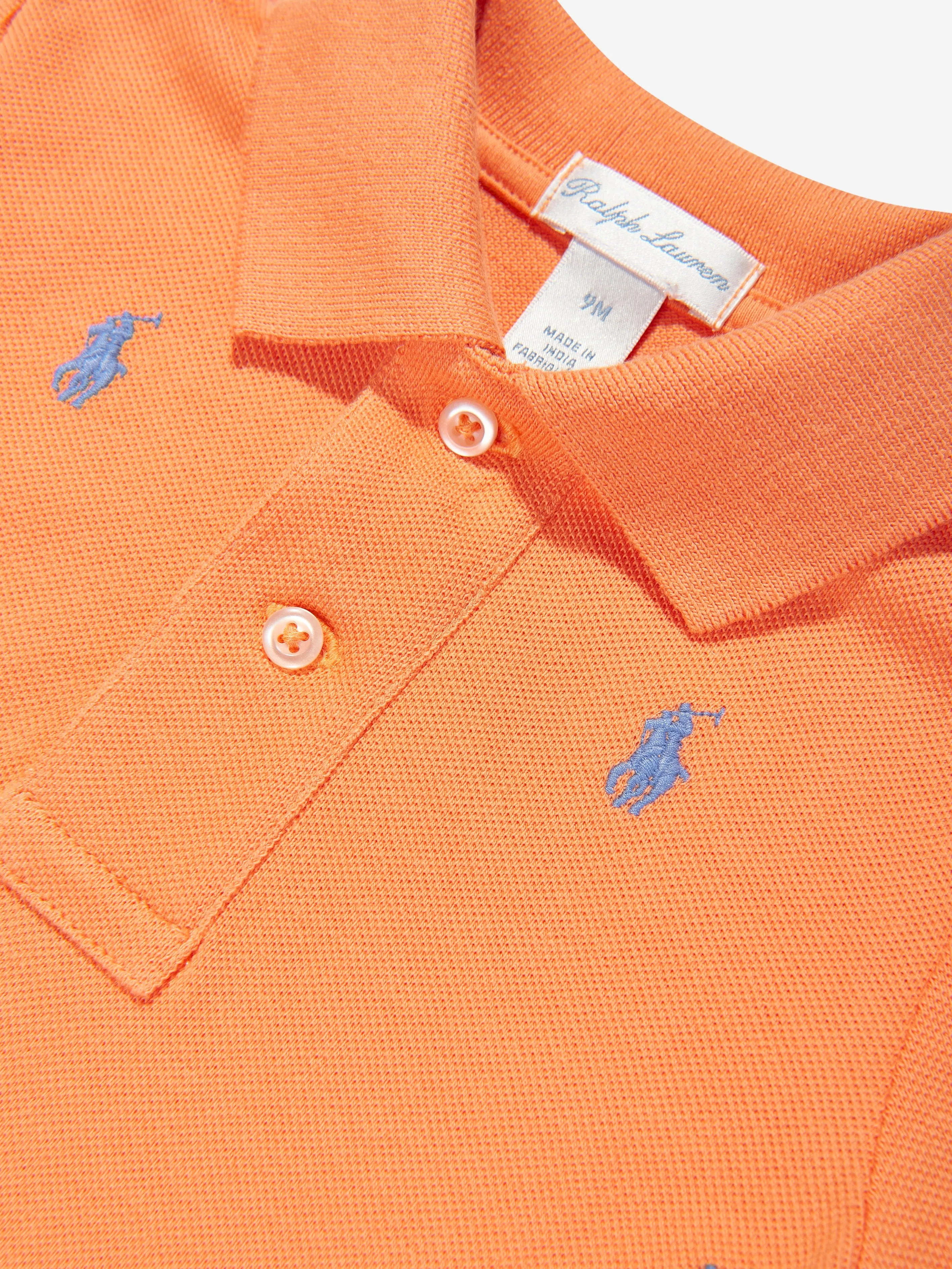 Baby Boys Logo Romper in Orange