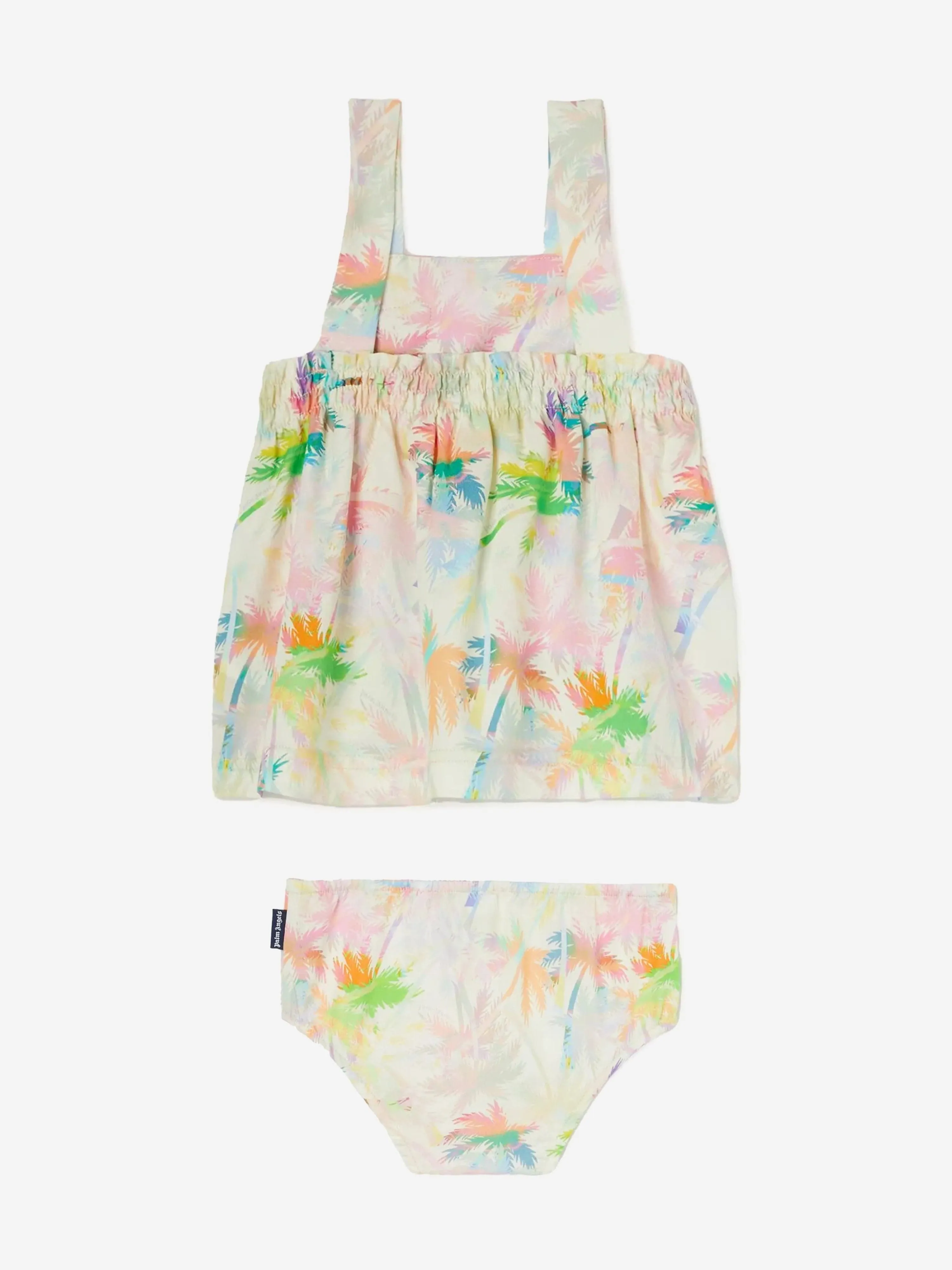 Baby Girls AOP Palms Strap Dress in Ivory