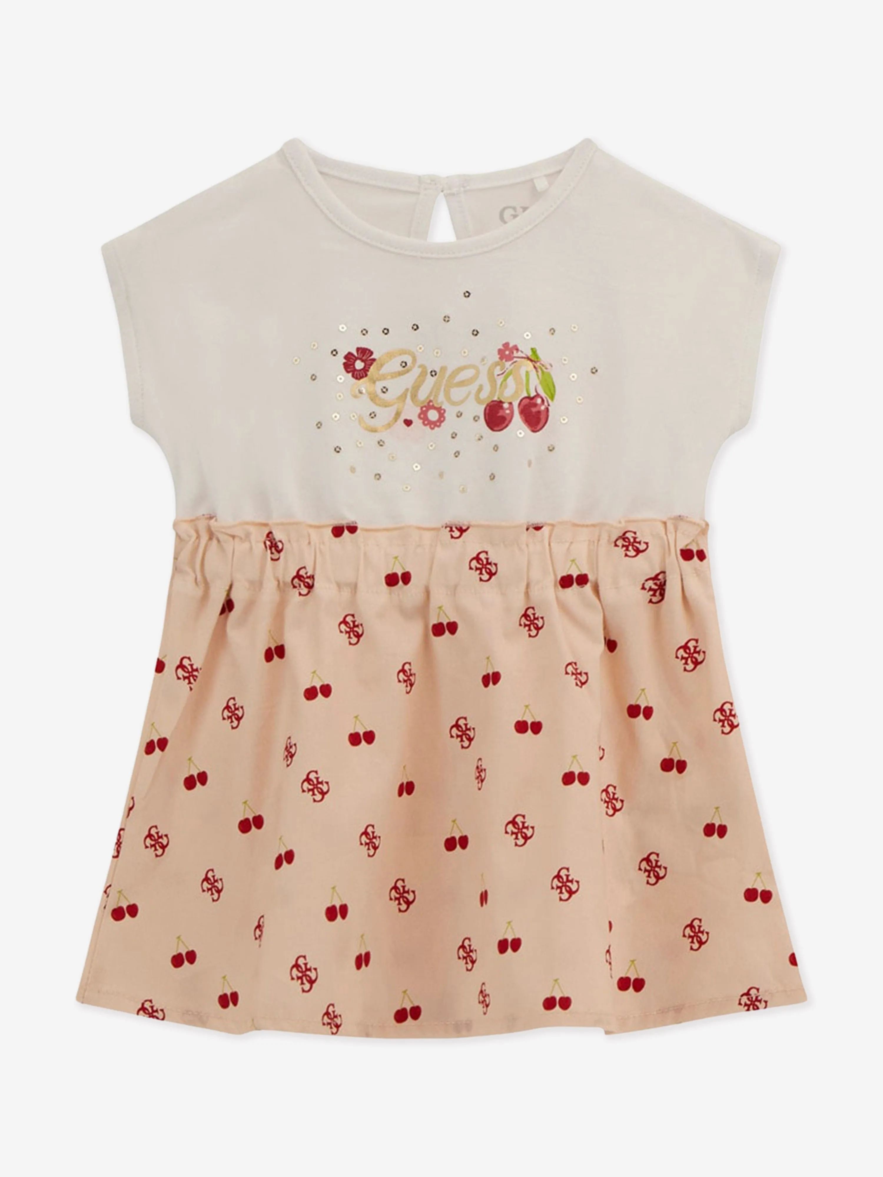 Baby Girls Cherry Dress with Knickers in Pink