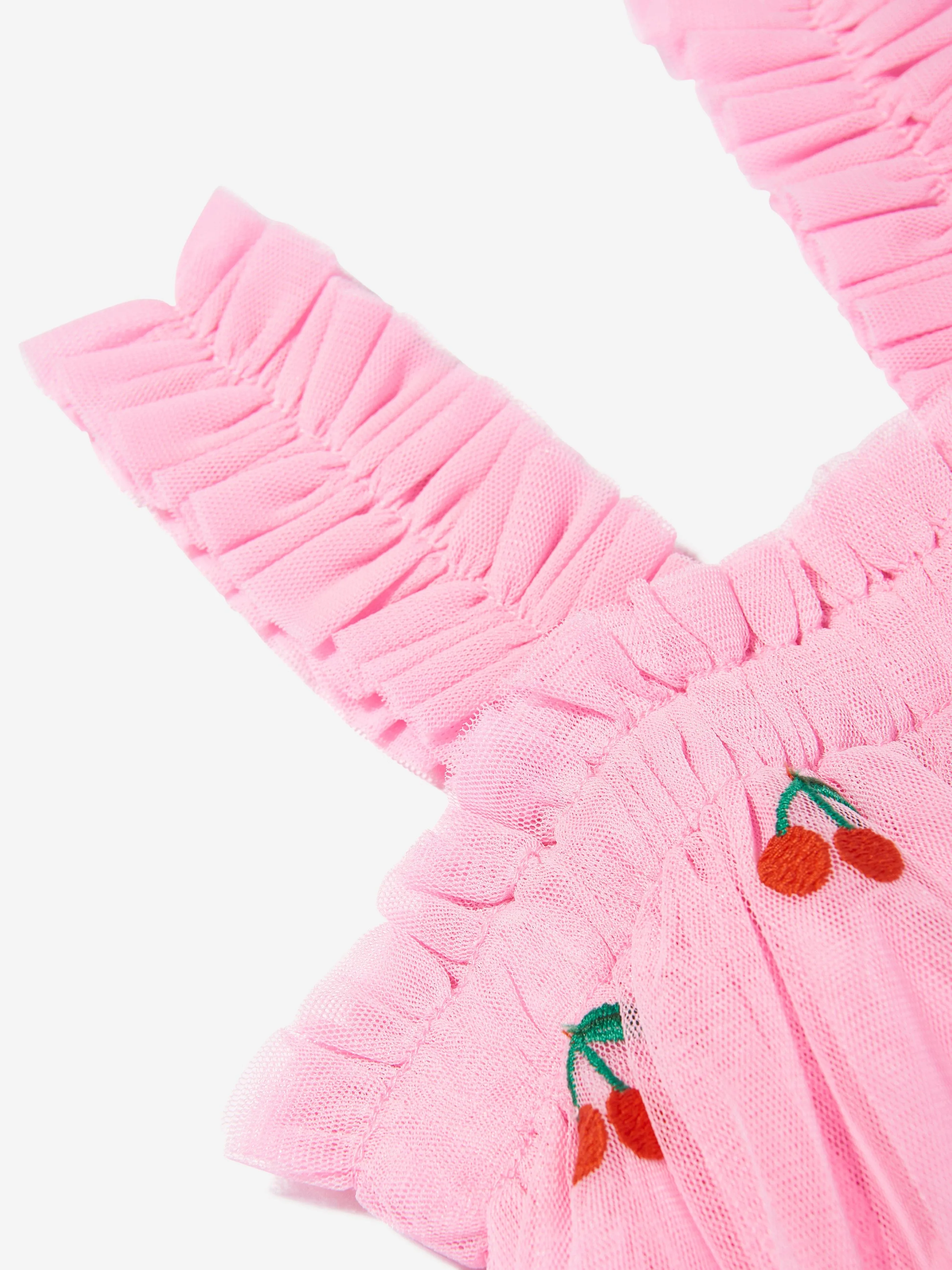 Baby Girls Embroidered Cherries Dress in Pink