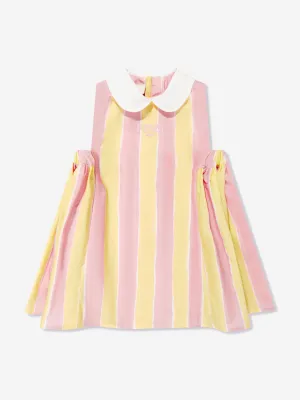 Baby Girls Pequin Print Dress in Yellow