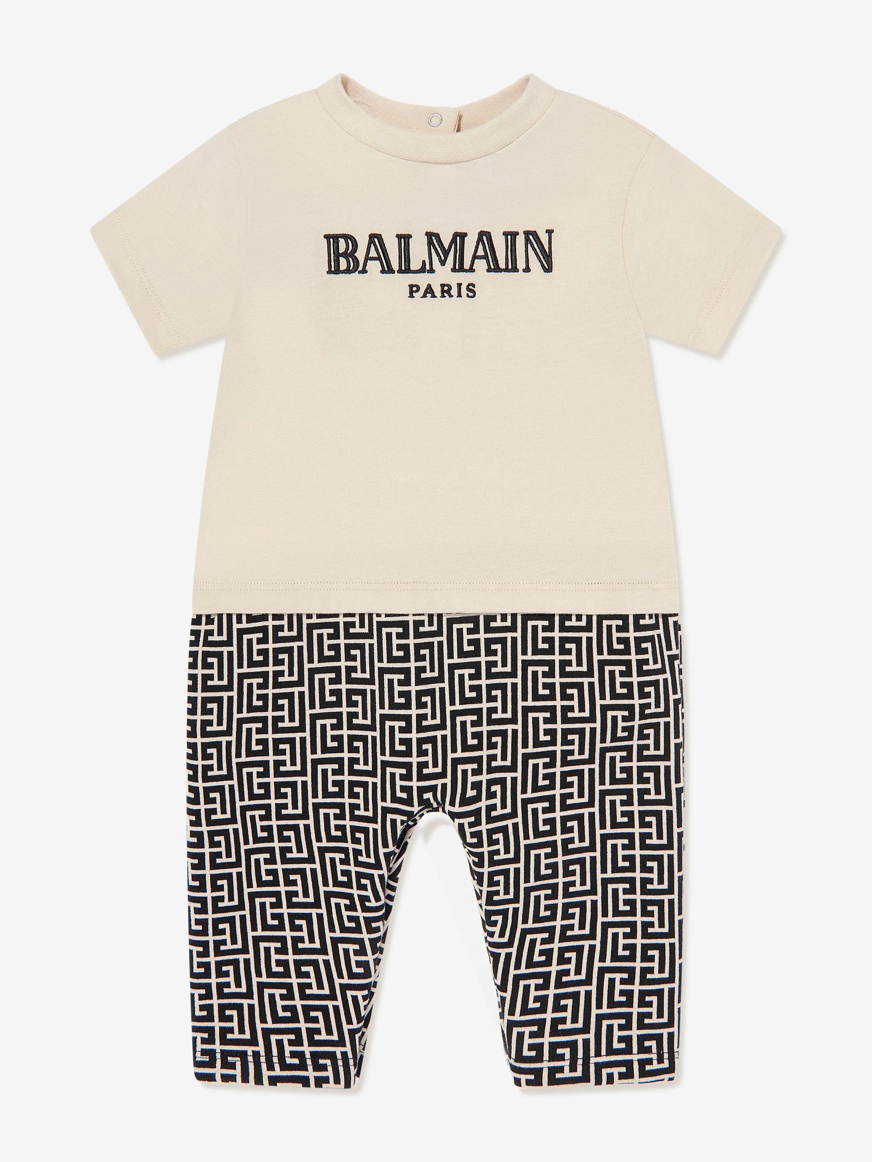 Balmain Baby Boys Romper Gift Set in Beige