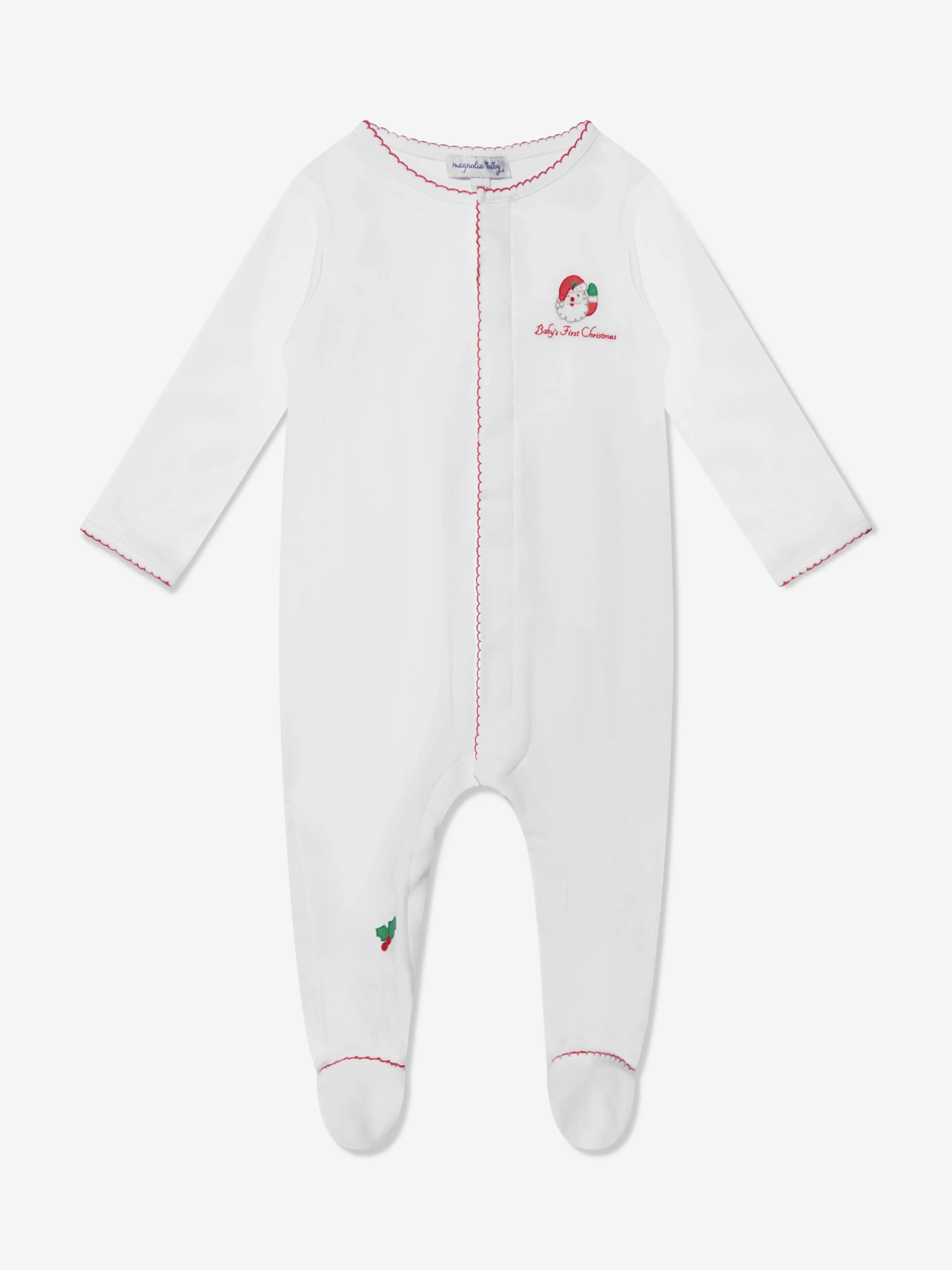 Magnolia Baby Baby Winking Santa Babygrow in White