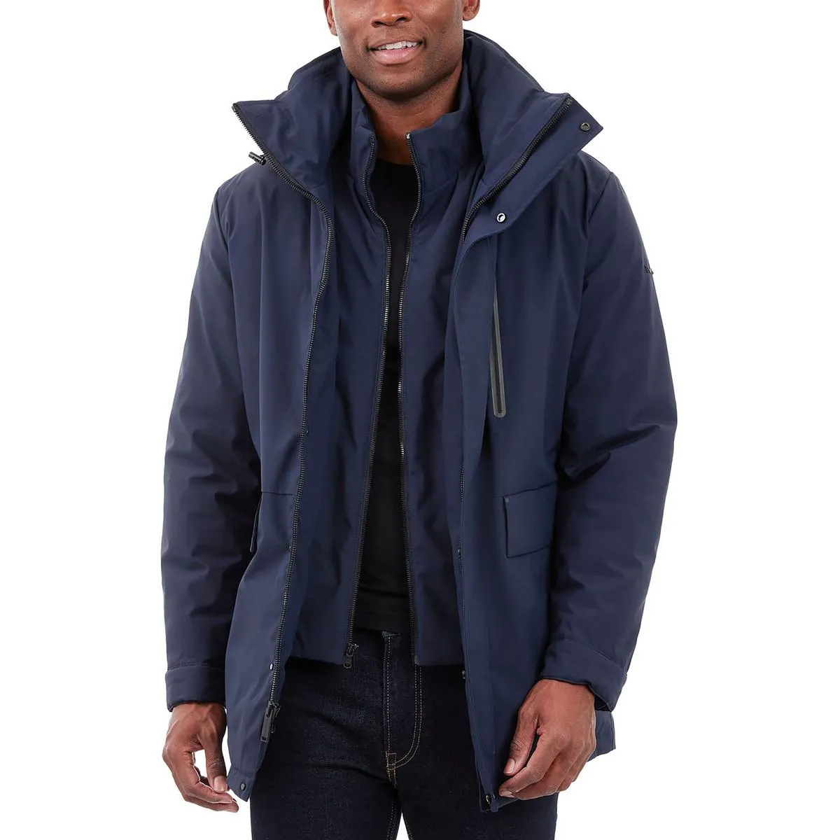 Mens Insulated Polyester Parka Coat