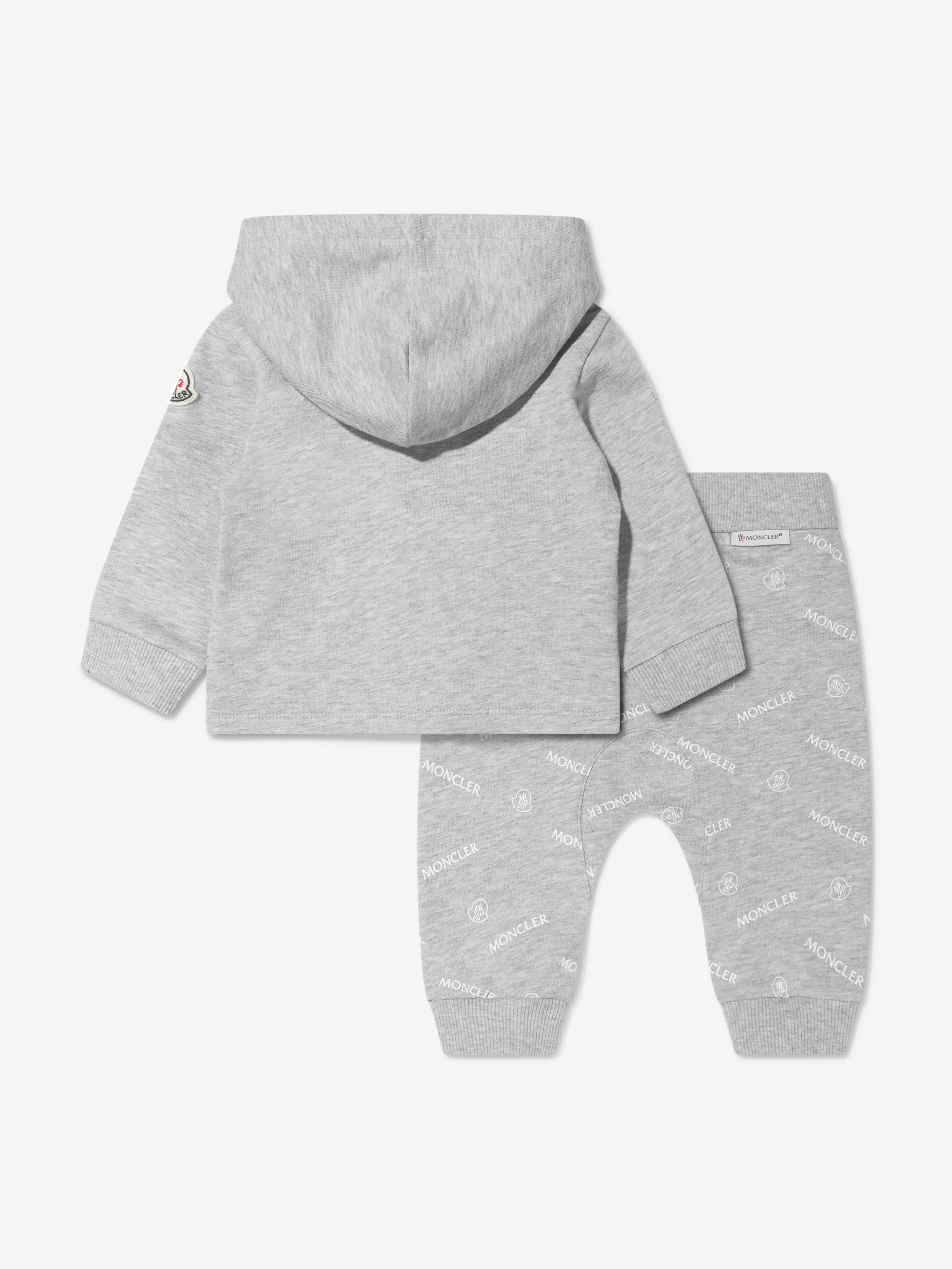 Moncler Enfant Baby Logo Tracksuit in Grey