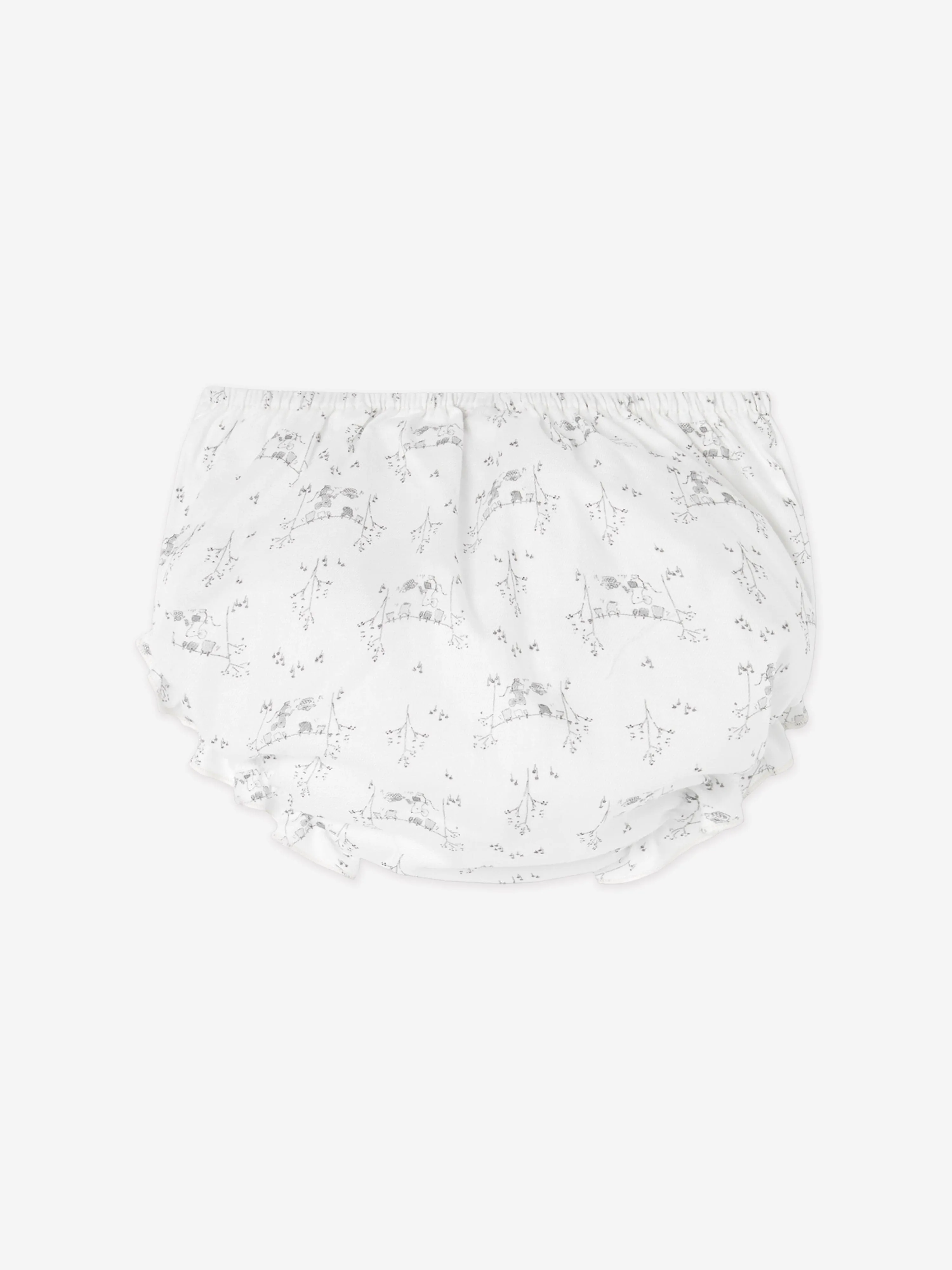 Paz Rodriguez Baby Girls Cotton Dress With Bloomers in White