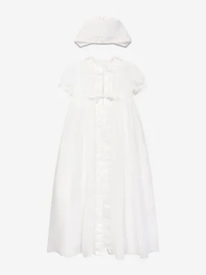Sarah Louise Baby Girls Christening Robe Coat And Bonnet in Ivory