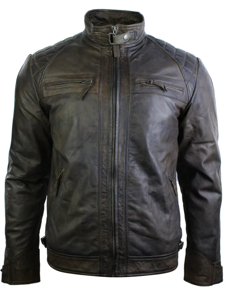 Zipped Soft Leather Short Biker Jacket